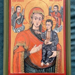 Mother of God (Theotokos) Orthodox icon by Vio Vlad inspired by Simeon Silaghi Zugravu